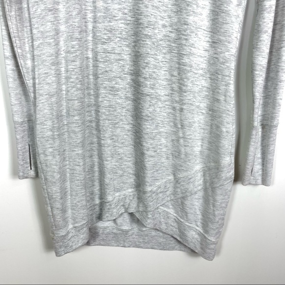 Athleta Criss Cross Dress Size Small Heather Gray Long Sleeve Sweatshirt Soft - Picture 3 of 7